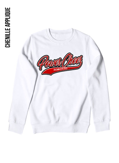 White Chenille Crew Neck - Preorder before October 20