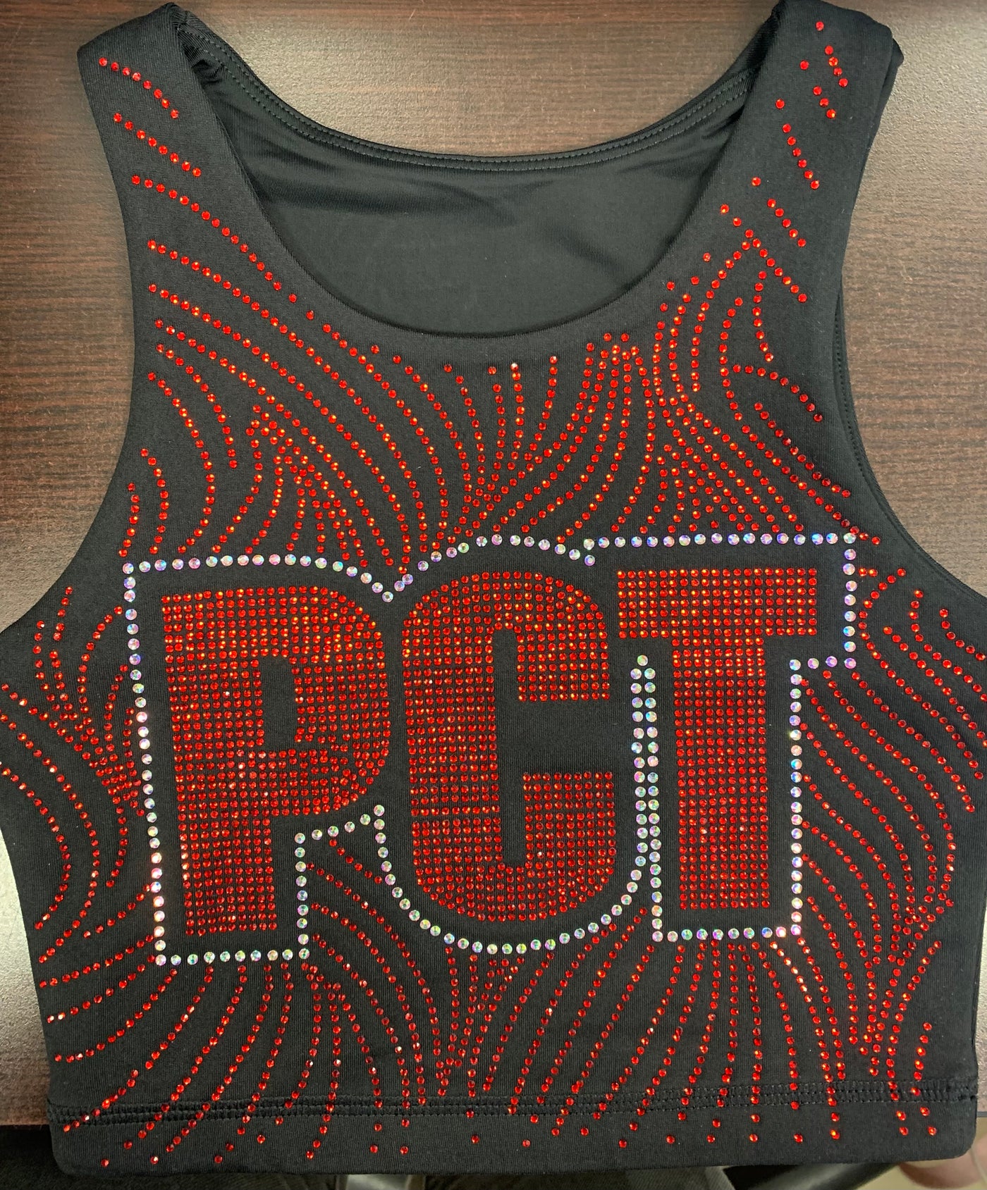 PCT Red Rhinestone Sport Top