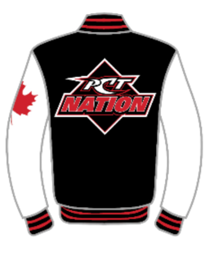 PCT Varsity Jacket - with and without Cheerleader on arm